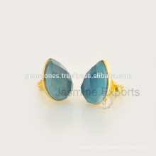 Handmade Vermeil Gold Natural Gemstone Bezel Stud Earring Jewelry Wholesale Gemstone Bezel Jewelry Manufacturer